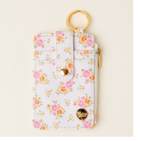 Pink Floral Keychain Wallet