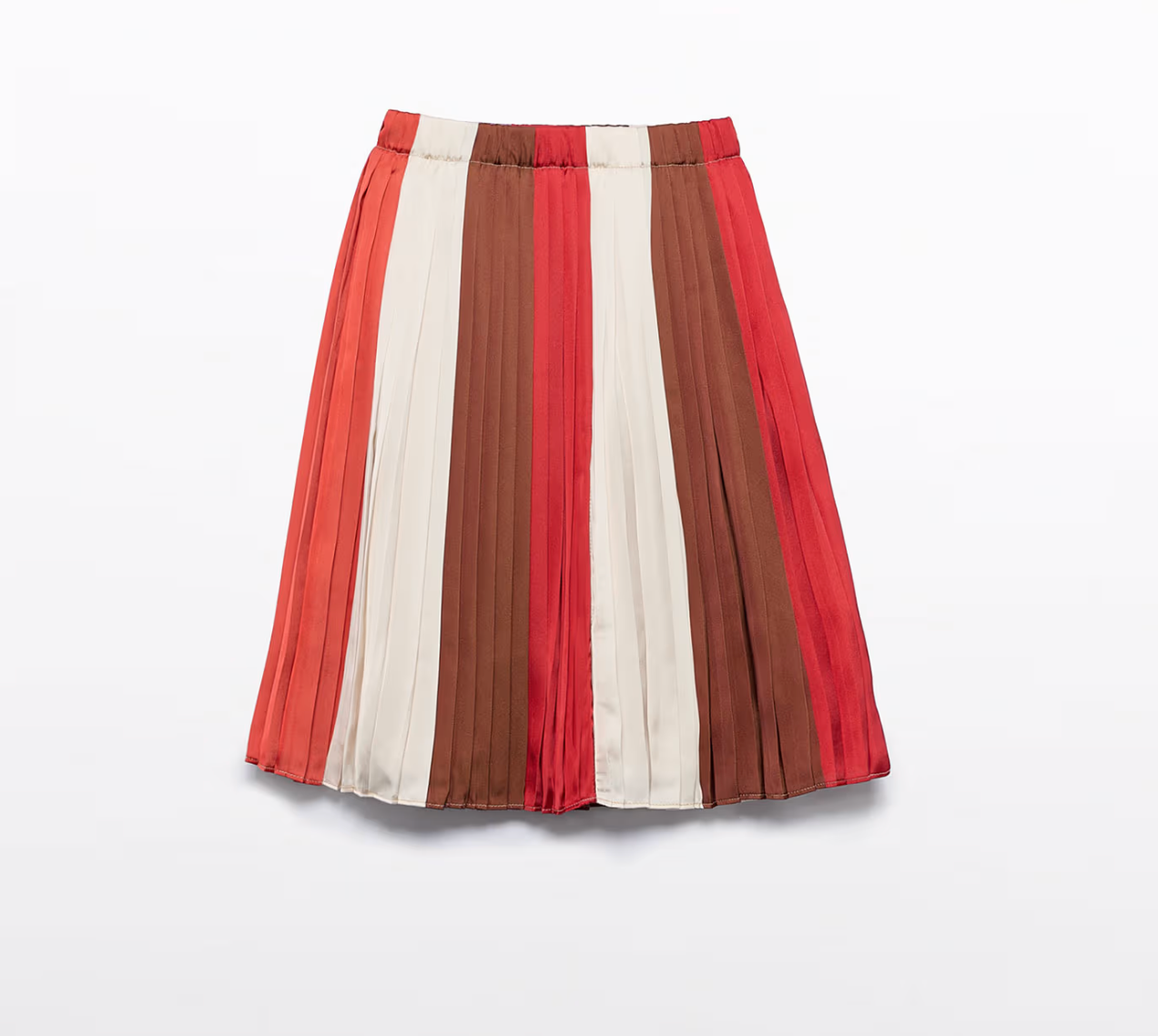Colorful Pleated Midi Skirt