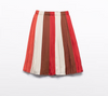 Colorful Pleated Midi Skirt