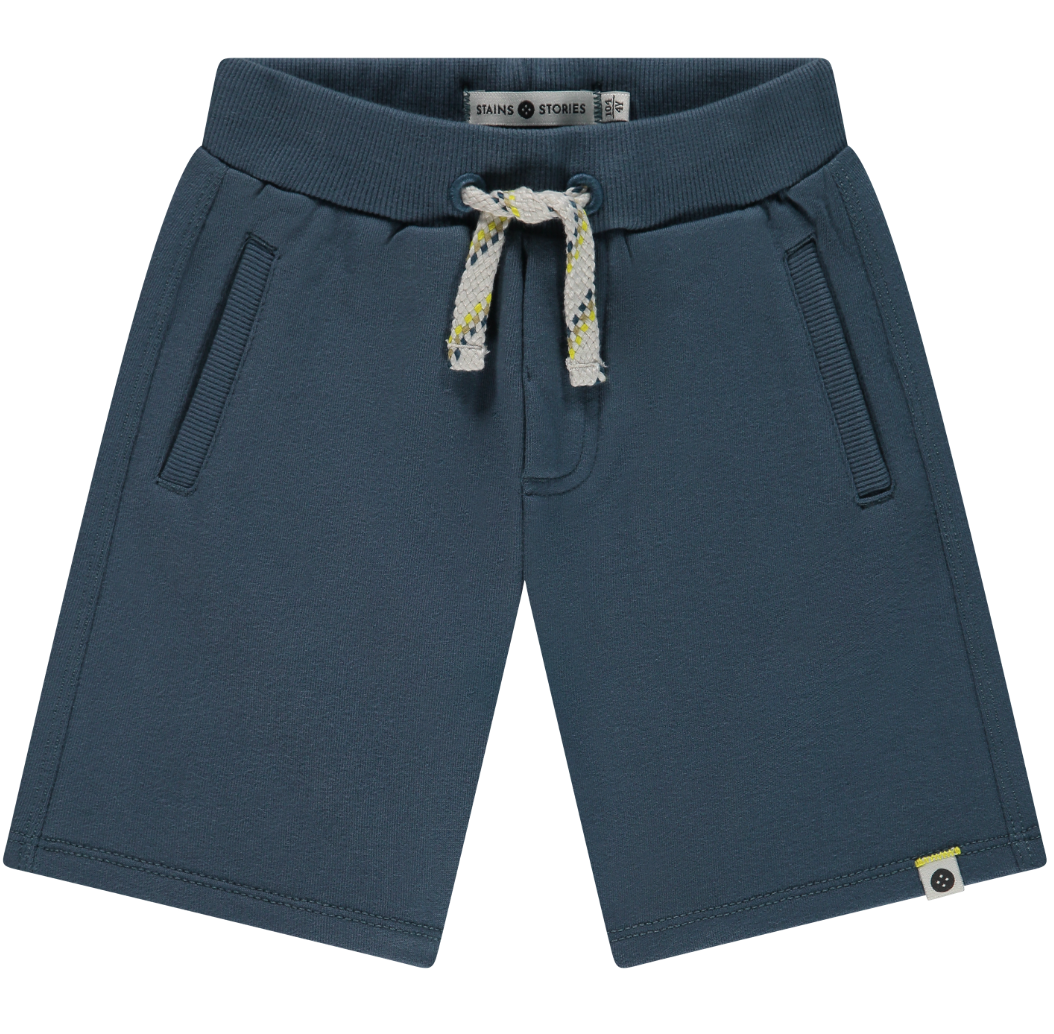 Deep Blue Knit Pocket Shorts