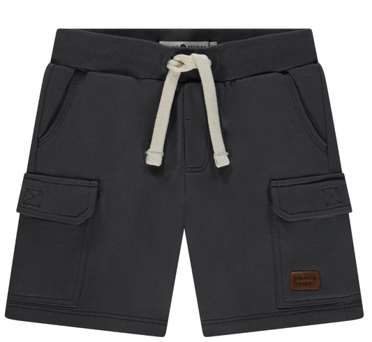 Dark Gray Knit Cargo Shorts