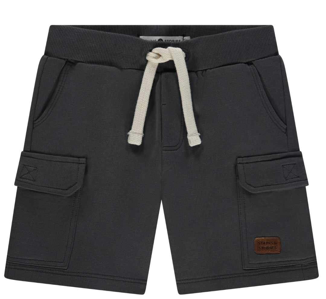 Dark Gray Knit Cargo Shorts
