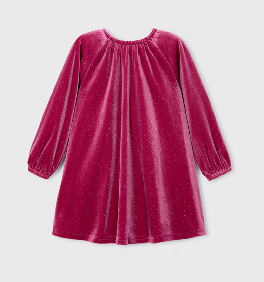 Magenta Sparkle Velour Dress