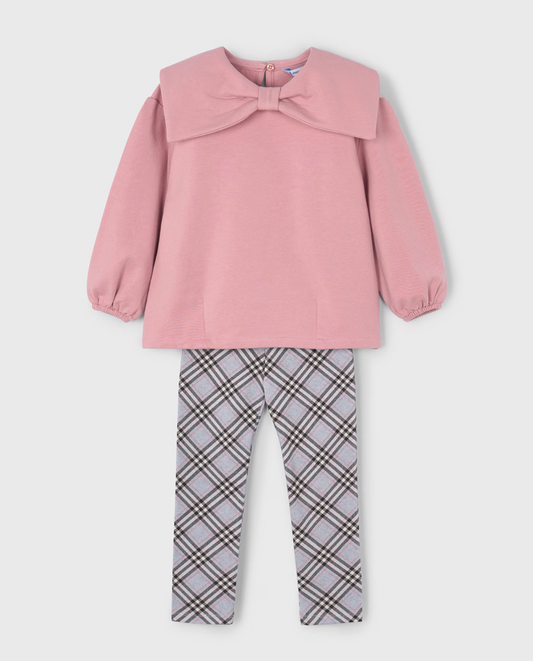 Pink Bow Top & Leggings Set