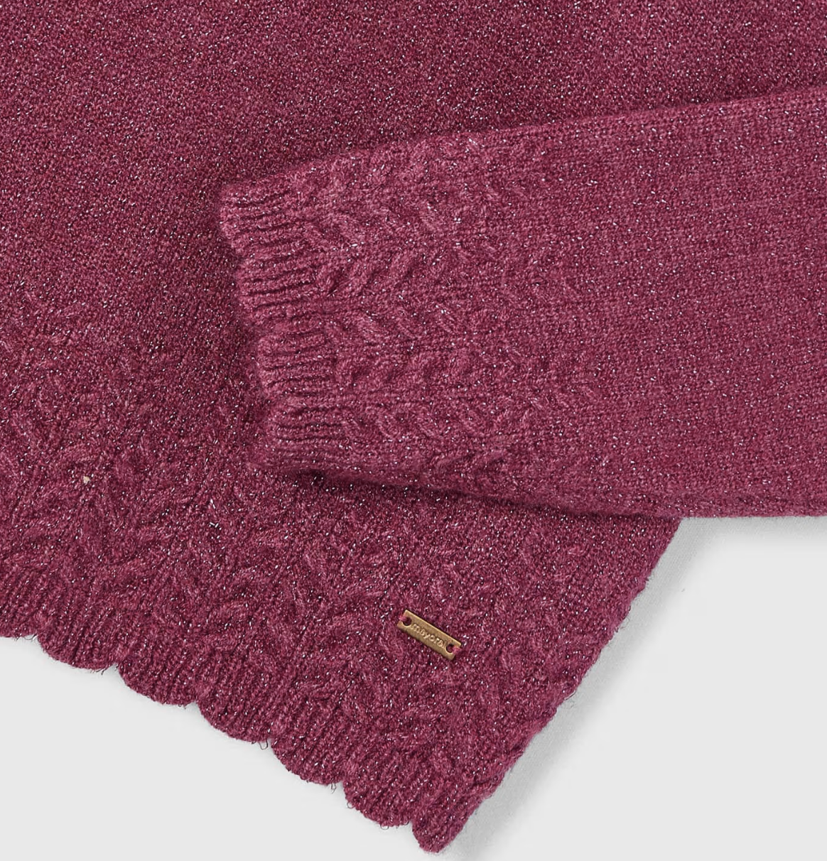 Magenta Sparkle Scallop Sweater