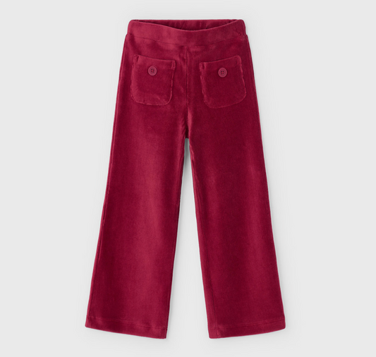 Cherry Ribbed Wide Leg Pants