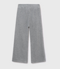 Silver Ribbed Wide Leg Pants