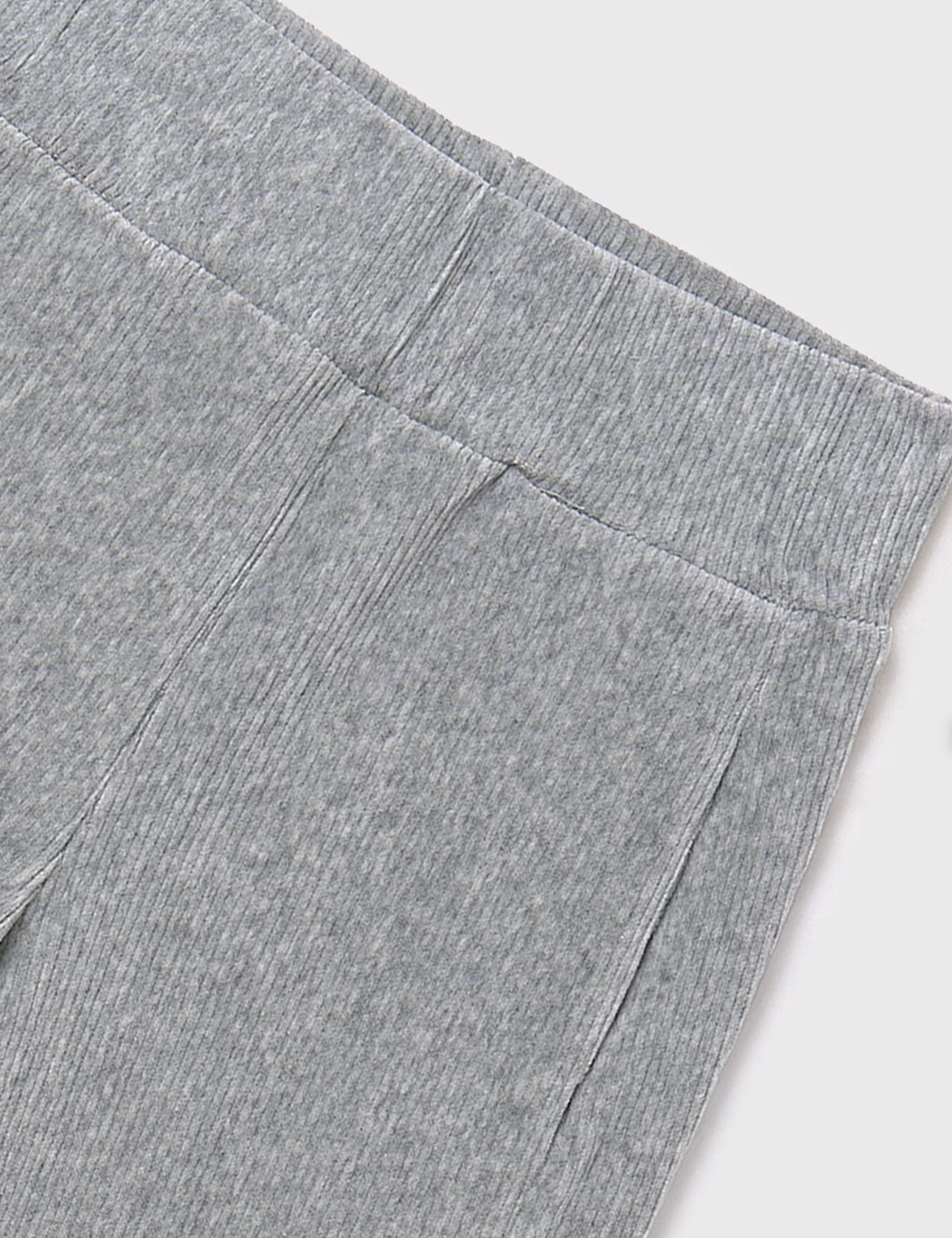 Silver Ribbed Wide Leg Pants