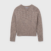 Brown knitted sweater on a light gray background