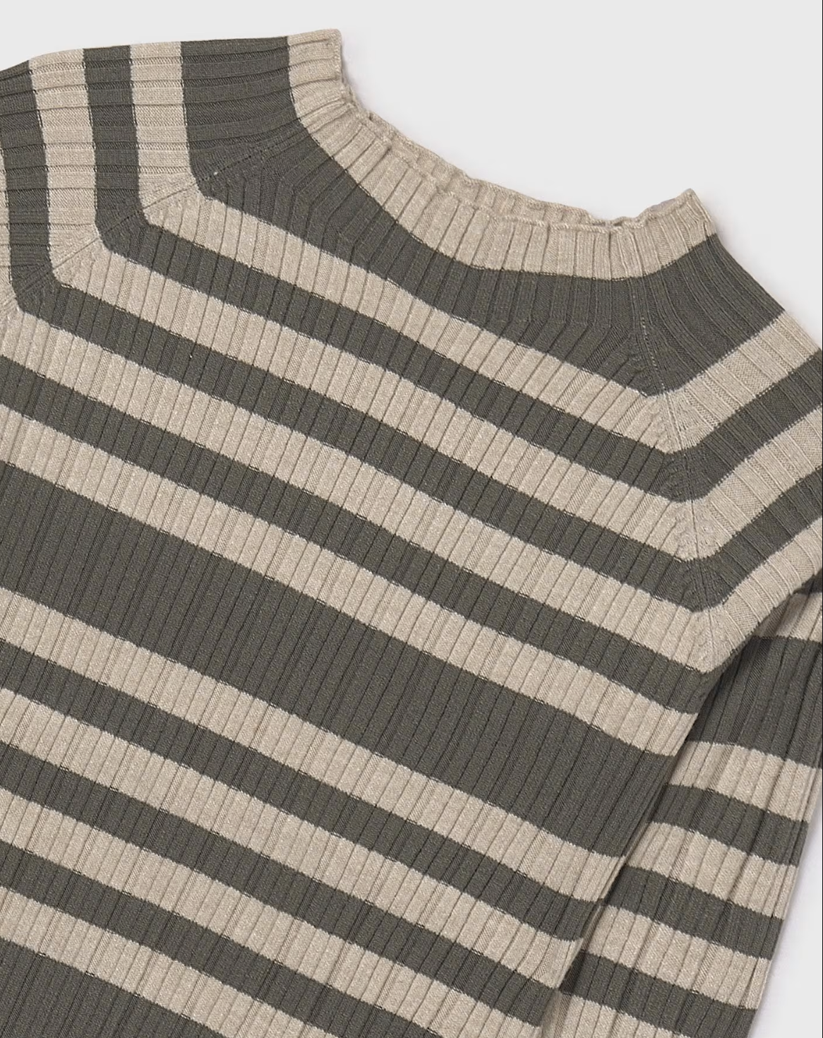 Olive Striped Stretchy Top