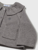 Grey Ribbed Collared Cardigan