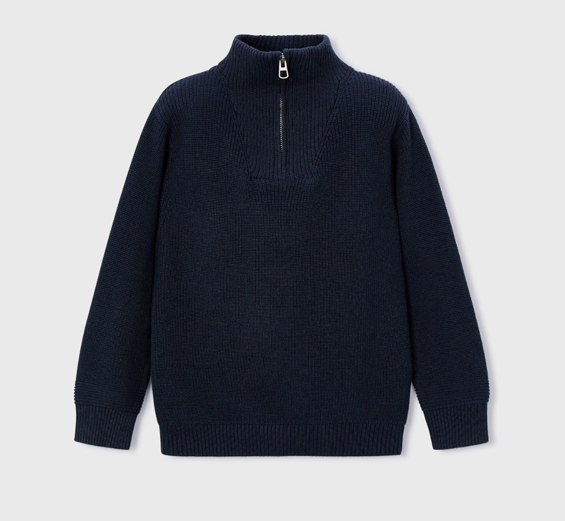 Navy 1/4 Zip Sweater