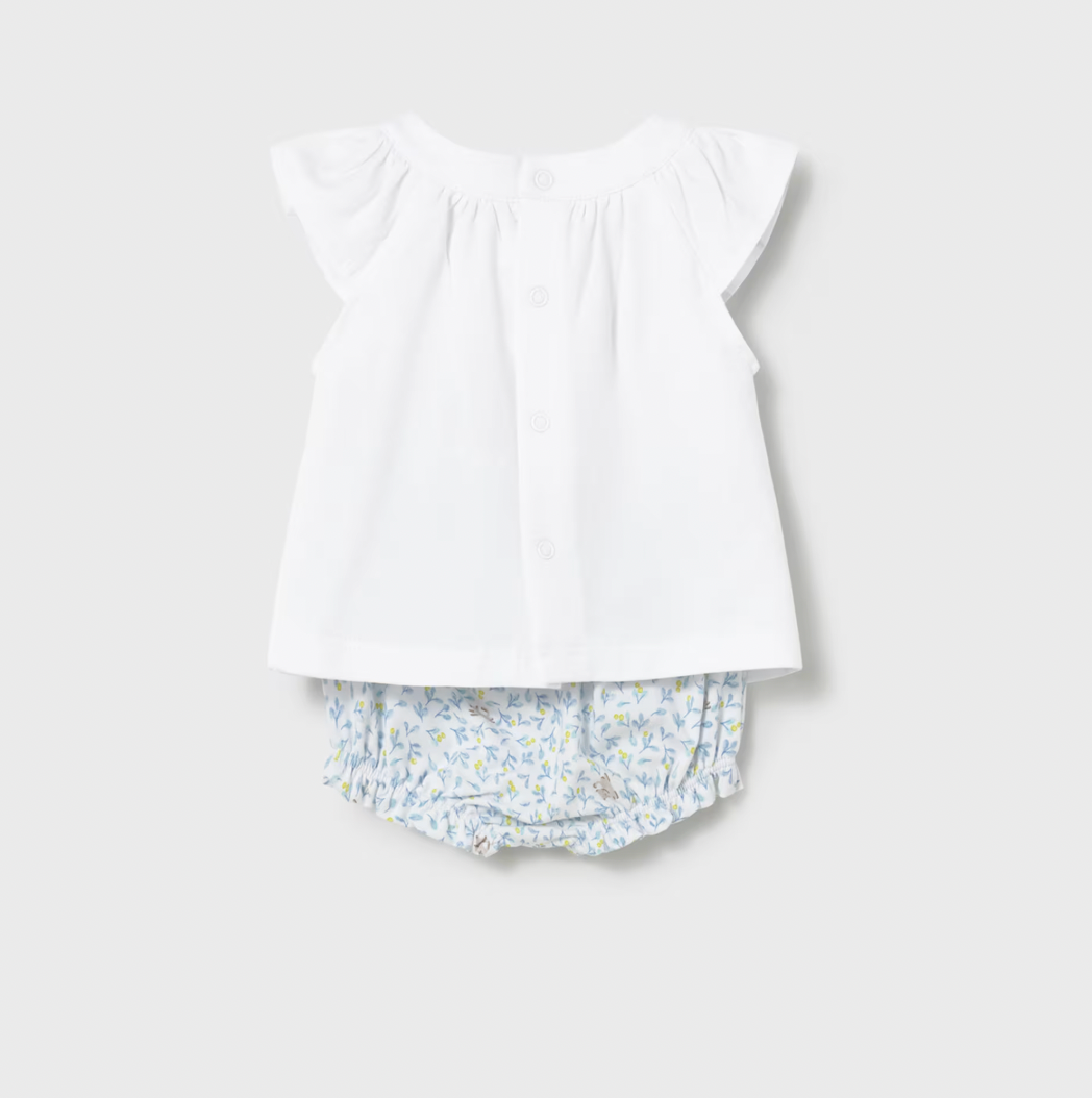 Blue Floral 2pc Set shown from another angle