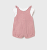 Pink Ribbed Overalls Set