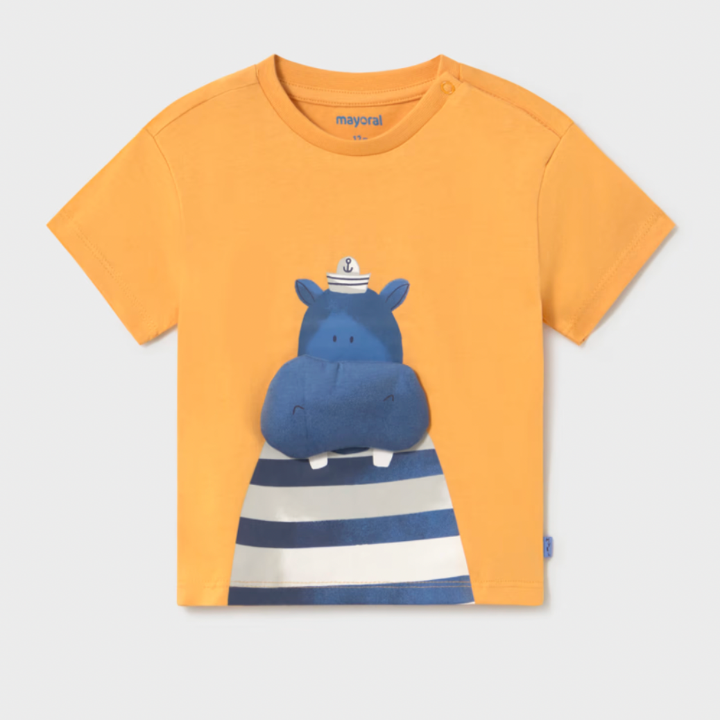 Orange Puffy Hippo Tee