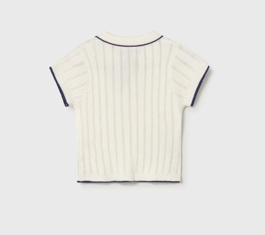 Cream Pointelle Top