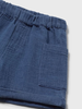 Navy Linen Blend Pull-On Shorts