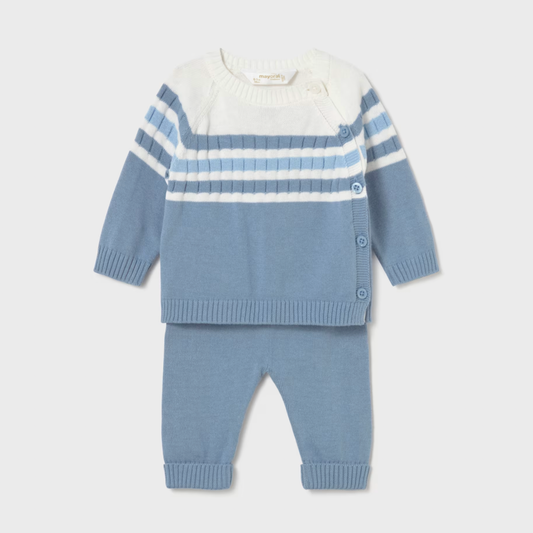 Blue Stripe Knit Set