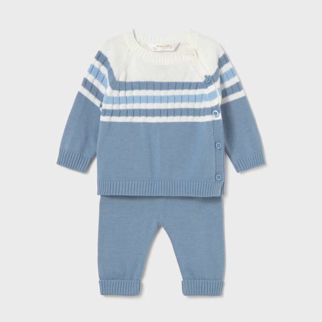 Blue Stripe Knit Set