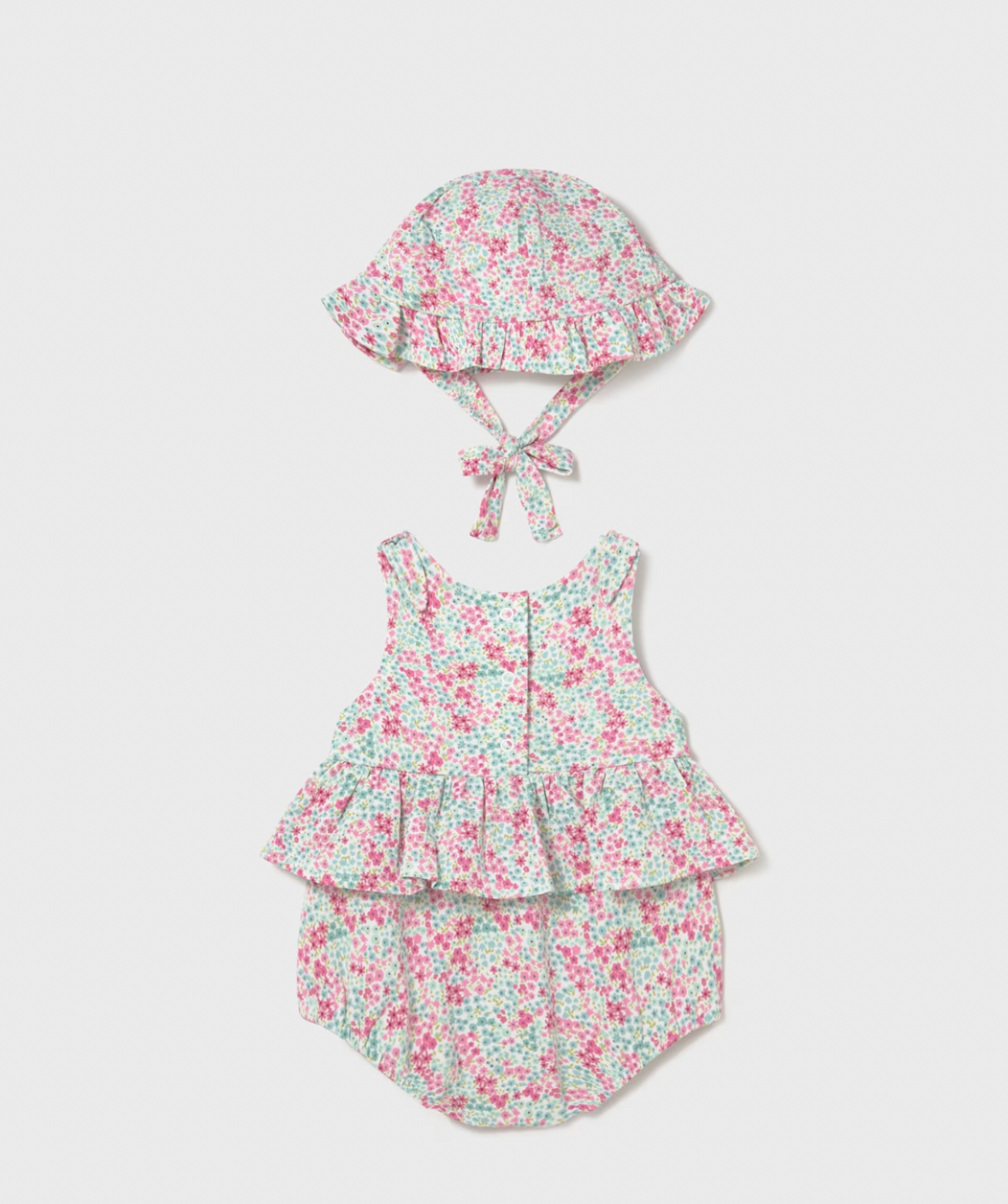 Mint Floral Bubble with Hat