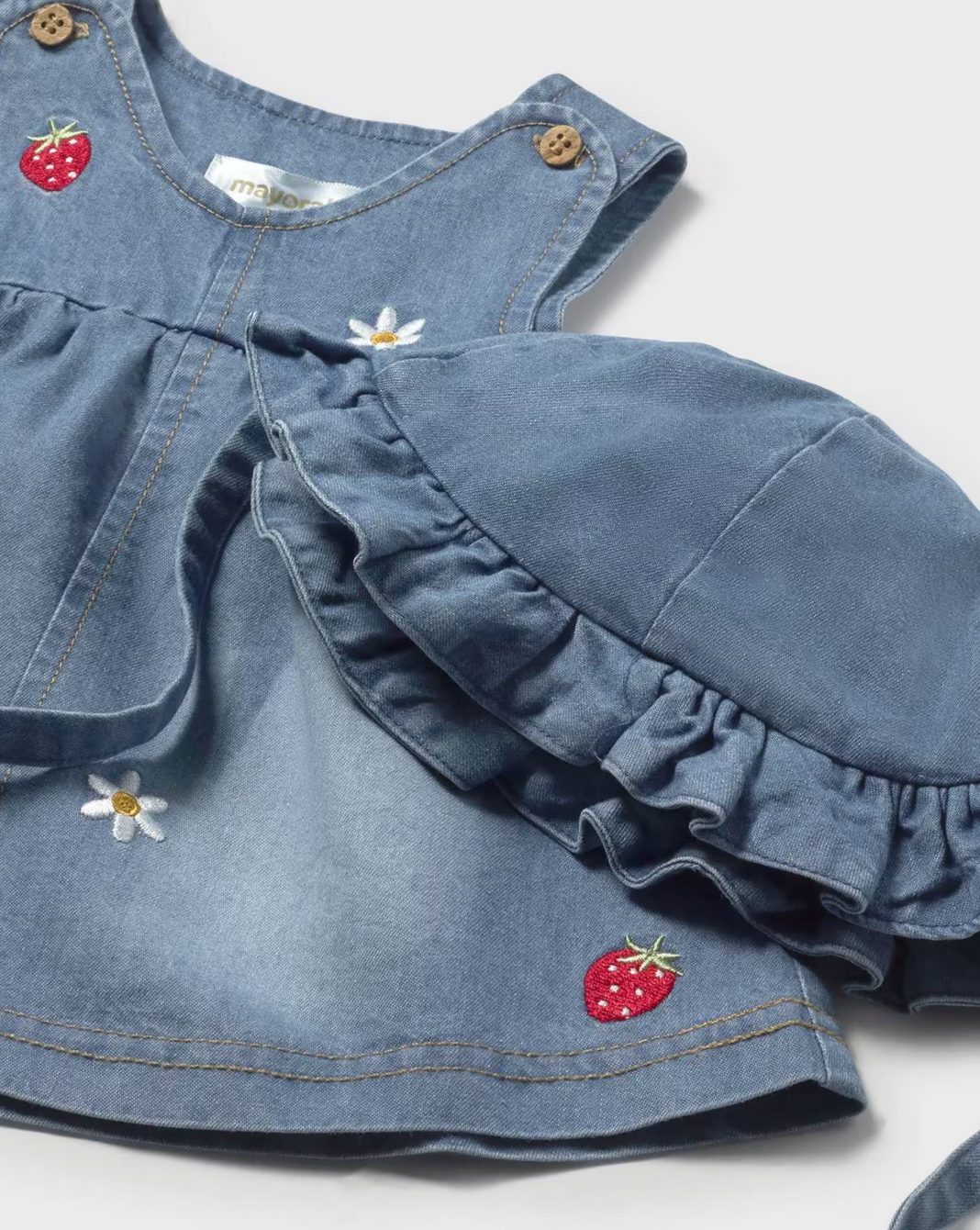 Denim Strawberry Dress Set