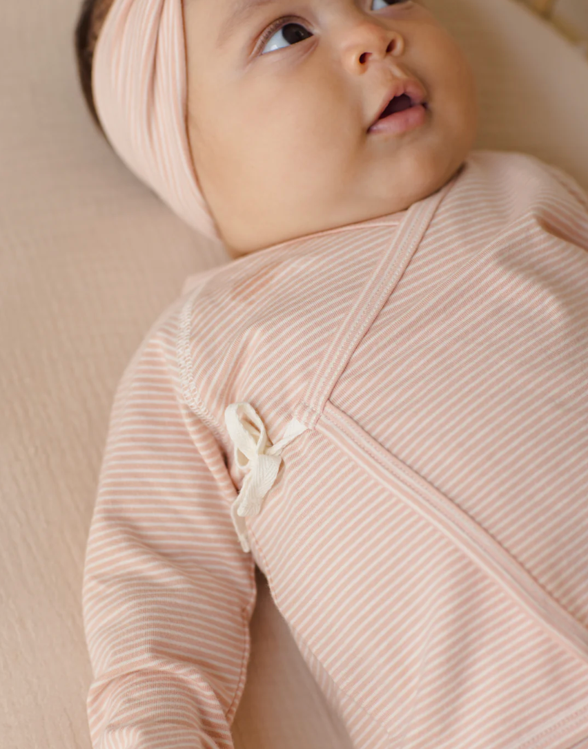 Melon Stripe Wrap Top Set