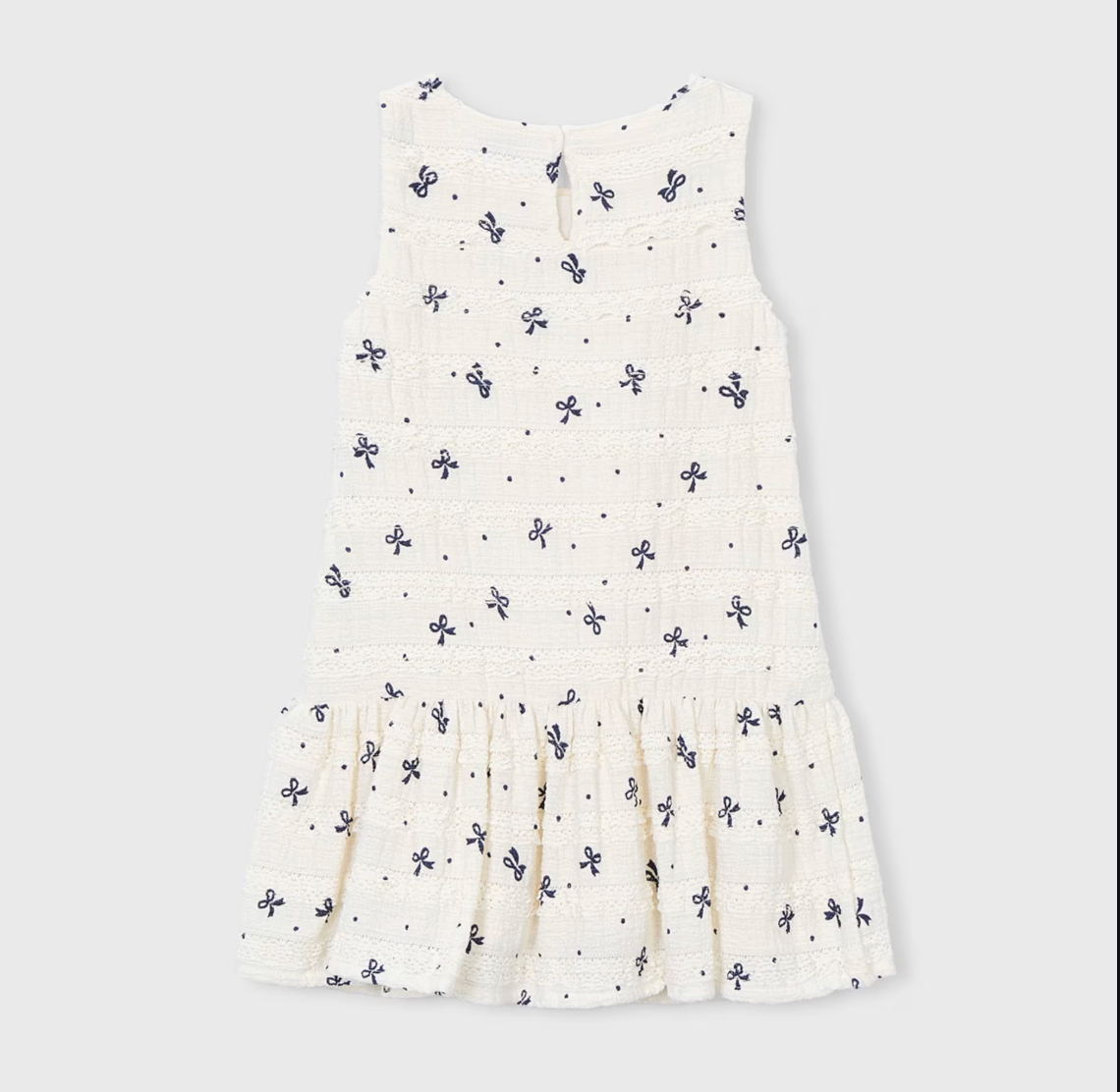Cream Bow Lace Dress