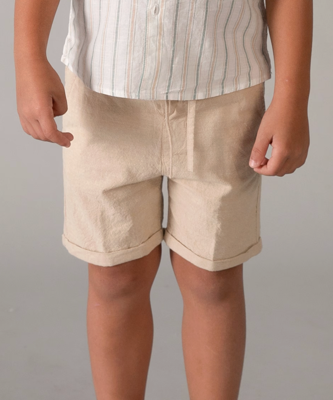 Khaki Linen Shorts