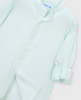 Mint Stripe Mandarin Collar Shirt