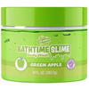 Green jar of 'Bathtime Slime' body wash with 'Green Apple' flavor on a white background