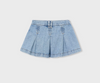 Pleated Denim Skirt