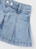 Pleated Denim Skirt