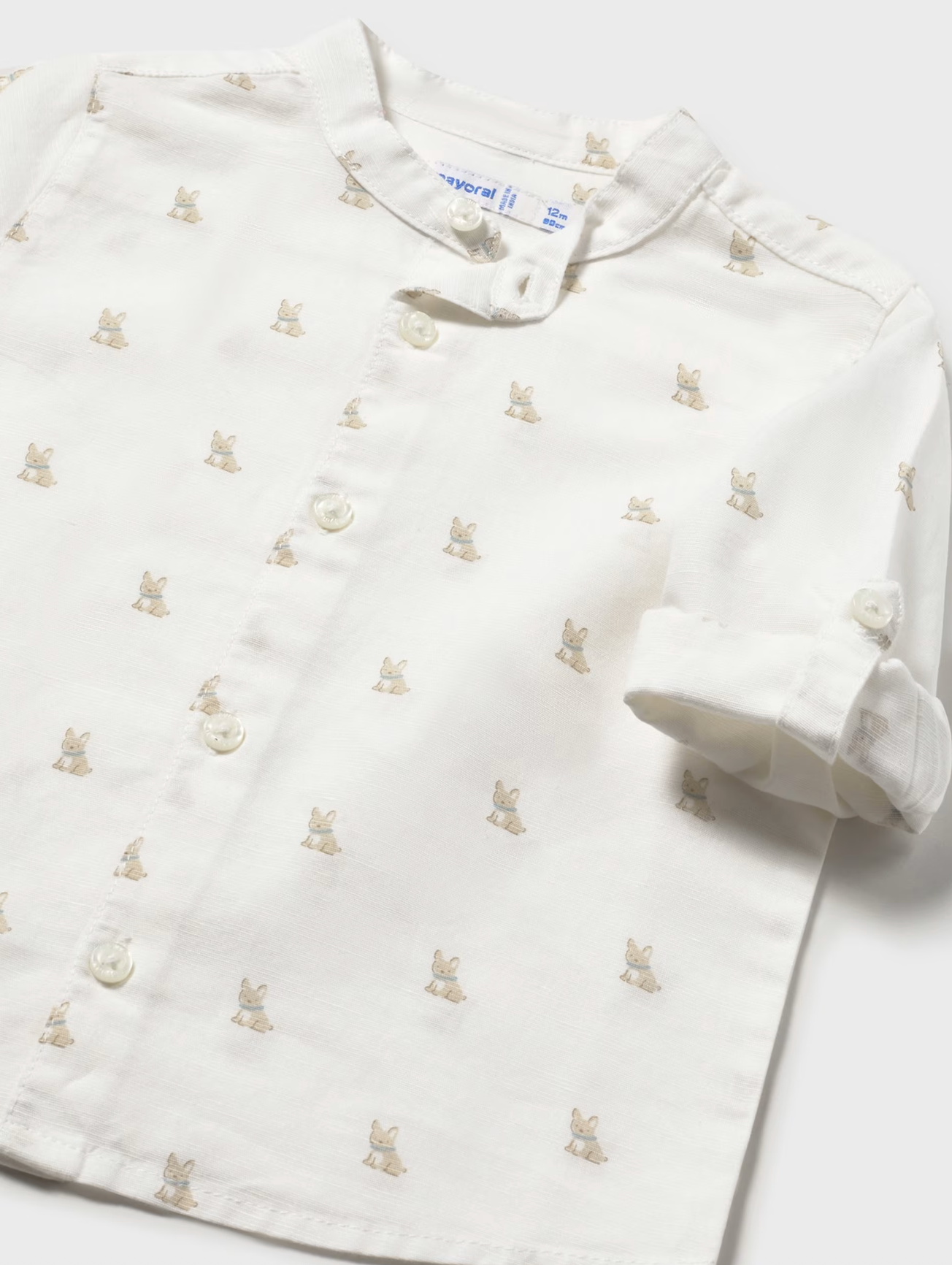 Cream Linen Puppy Shirt