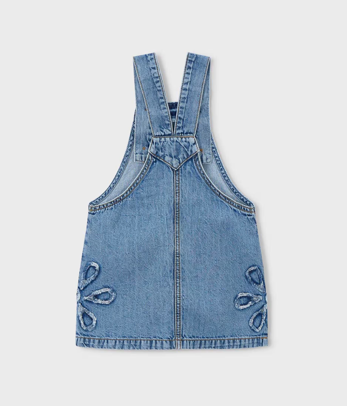 Denim Flower Overall Dress