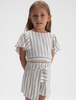 Beige Stripe Skirt Set