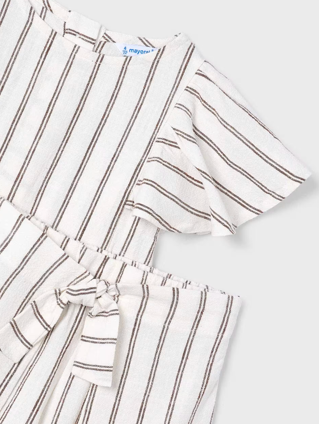 Beige Stripe Skirt Set