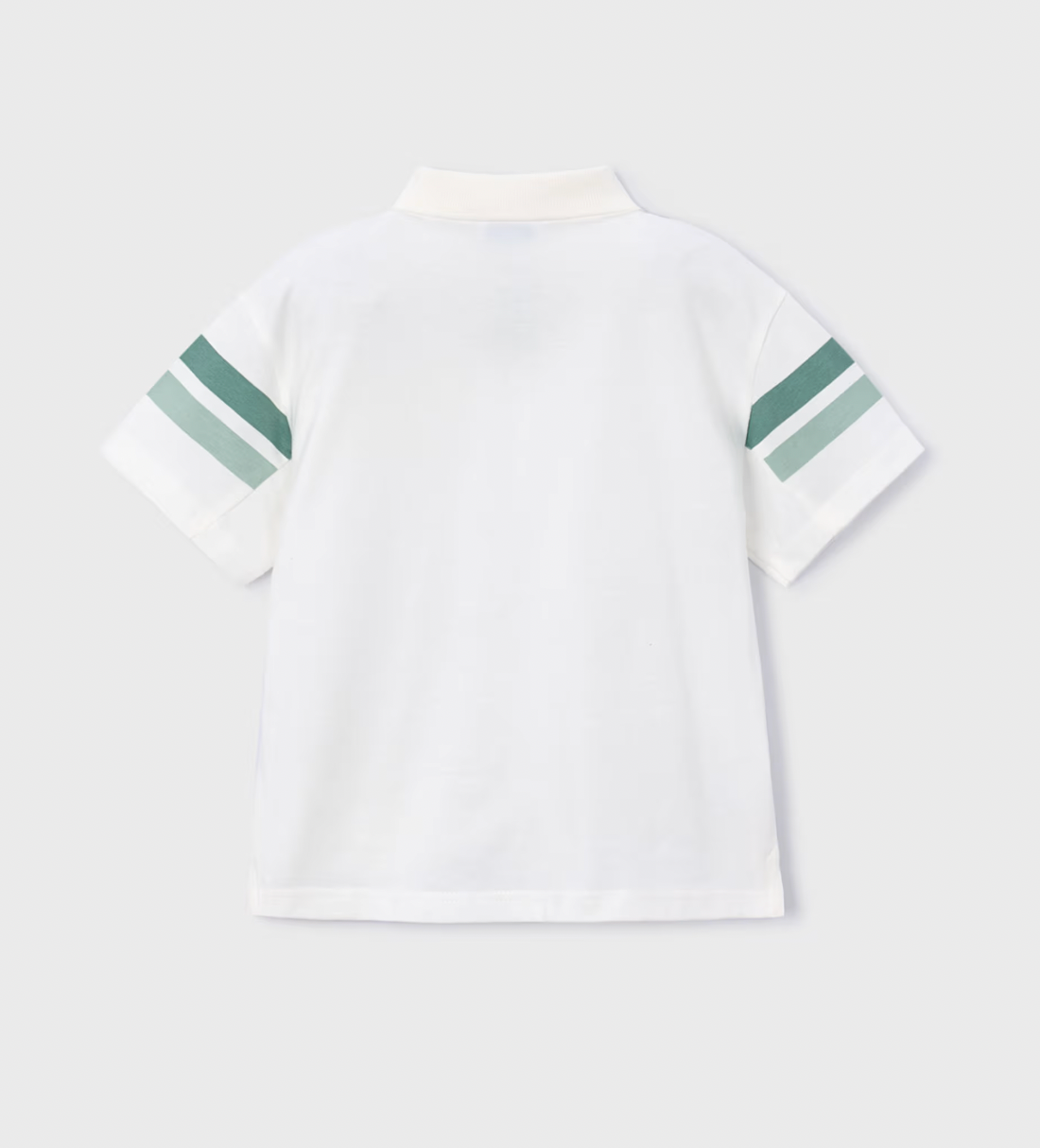 Cream Green Stripe Polo