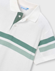 Cream Green Stripe Polo