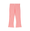 Pink Striped Flared Pants