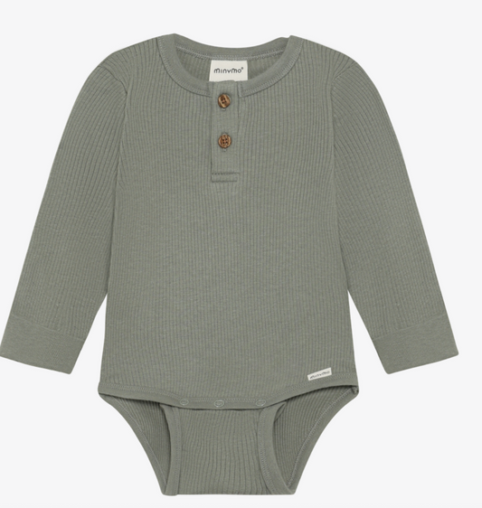 Shadow Ribbed Henley Bodysuit