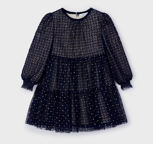 Navy Lattice Dress