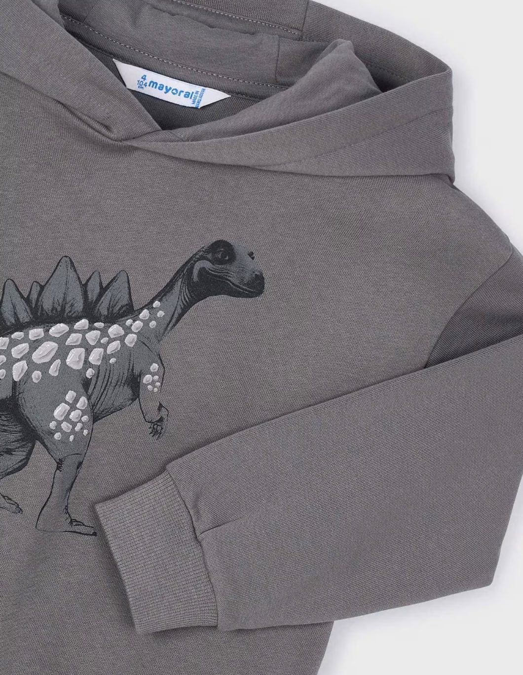 Gray 3D Dino Hoodie