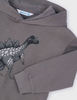 Gray 3D Dino Hoodie