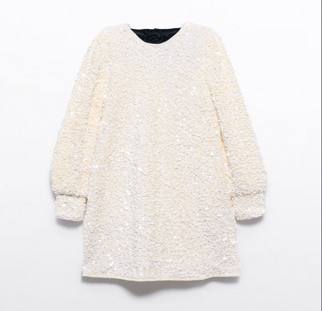 Cream Sequin and Bow Dress