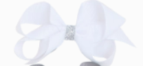 Small Silver Center Grosgrain Bow