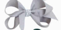 Small Silver Center Grosgrain Bow