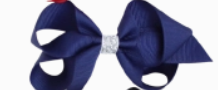 Small Silver Center Grosgrain Bow