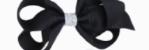 Small Silver Center Grosgrain Bow