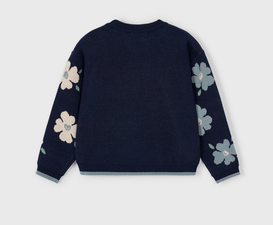 Navy Floral Sweater
