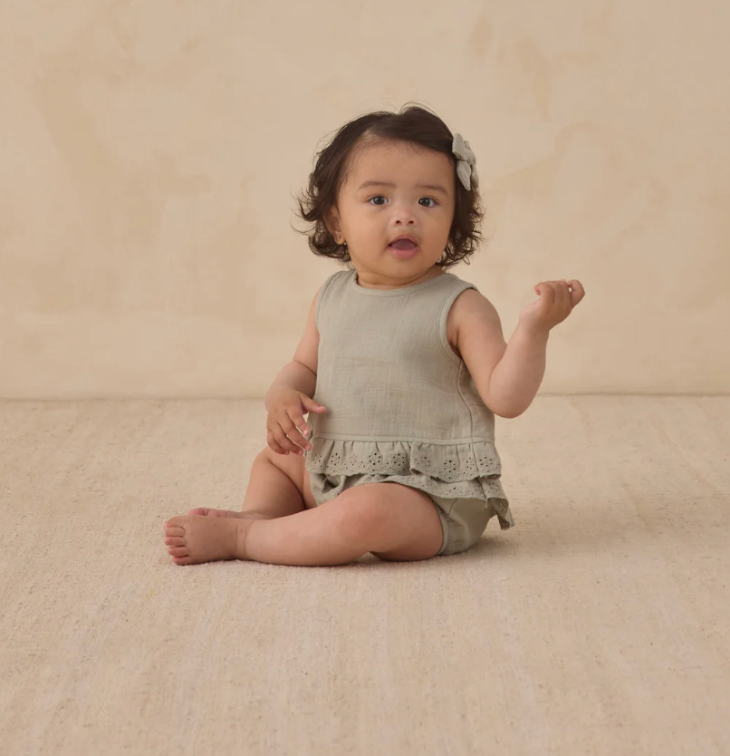 Sage Ruffled Tulip Top Set